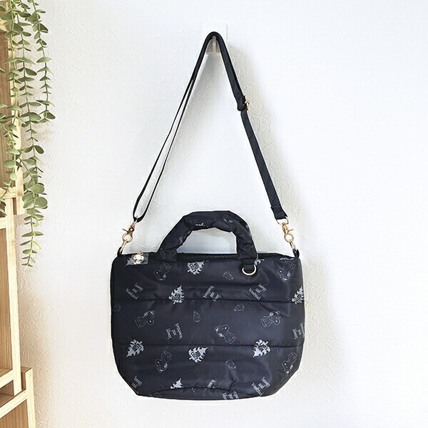 スヌーピー 2WAYトートバッグ ブラックダウン SNOOPY