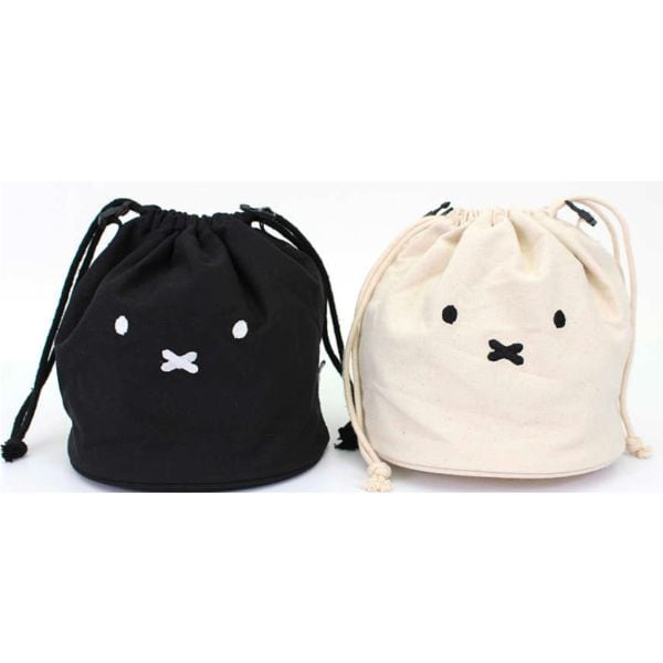 ミッフィー miffy 巾着ショルダーバッグ　フェイスナチュラル バッグ ナチュラル