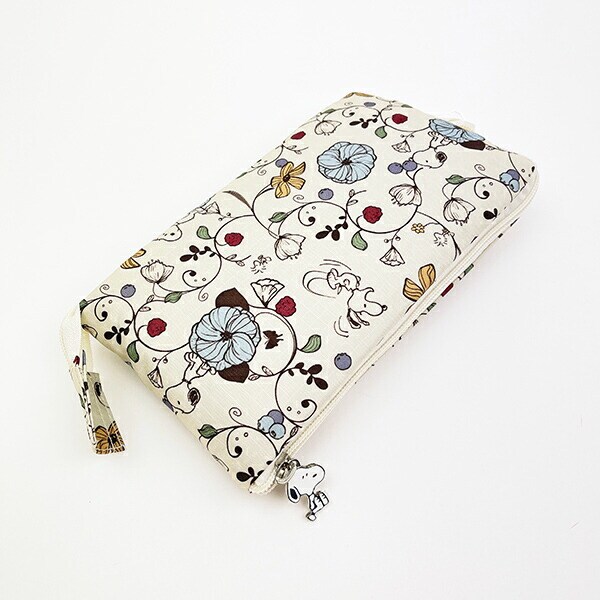 スヌーピー 折りたたみトートバッグ フラワーベージュ トラベル SNOOPY