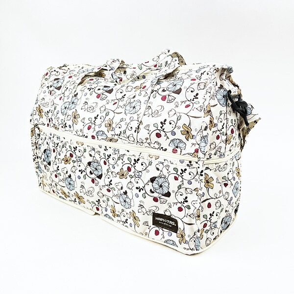 スヌーピー フラワーベージュ 折りたたみボストンバッグ(M) トラベル SNOOPY