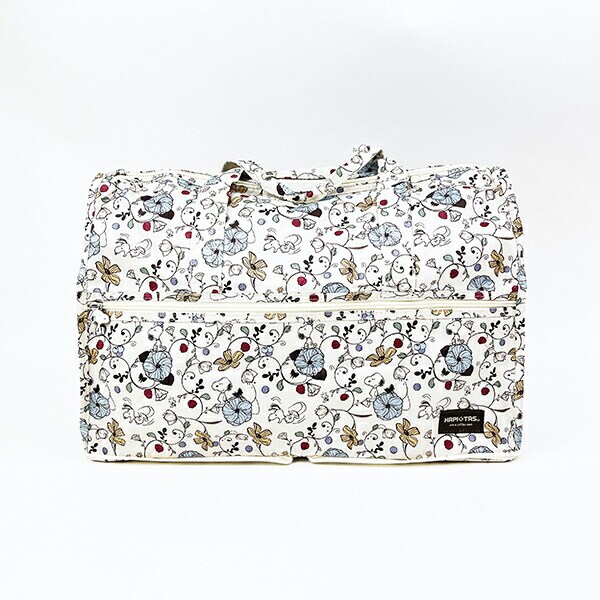 スヌーピー フラワーベージュ 折りたたみボストンバッグ(M) トラベル SNOOPY