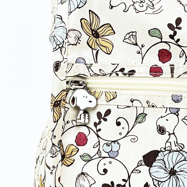 スヌーピー フラワーベージュ 折りたたみボストンバッグ(M) トラベル SNOOPY