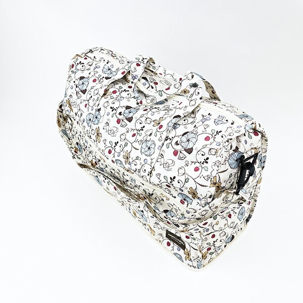 スヌーピー フラワーベージュ 折りたたみボストンバッグ(M) トラベル SNOOPY