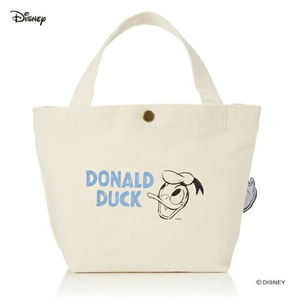 ディズニー ドナルドダック フェイス 帆布ミニトートバッグ ランチ Disney