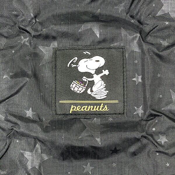 スヌーピー スターブラック 折りたたみコンビニバッグ SNOOPY
