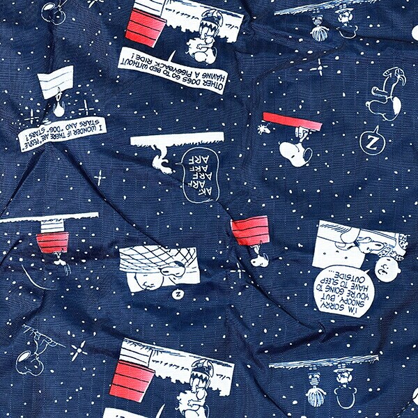 スヌーピー ナイト＆スリーブネイビー 折りたたみコンビニバッグ SNOOPY