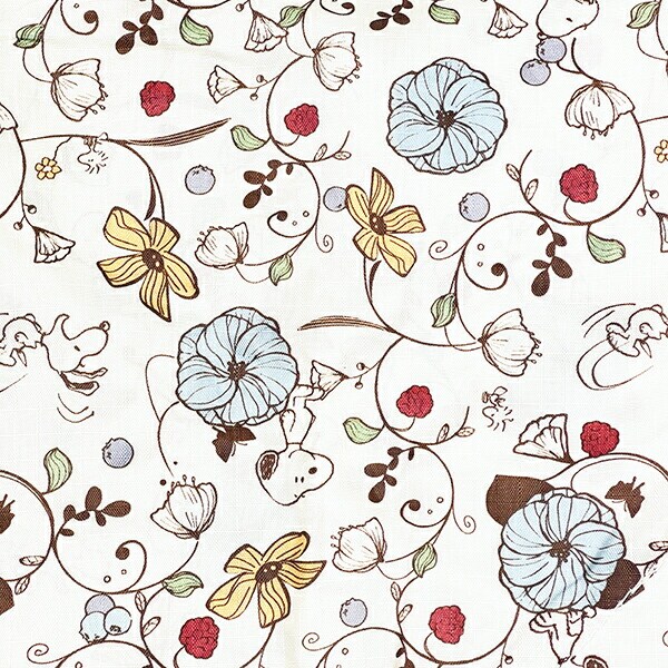 スヌーピー フラワーベージュ 折りたたみコンビニバッグ SNOOPY