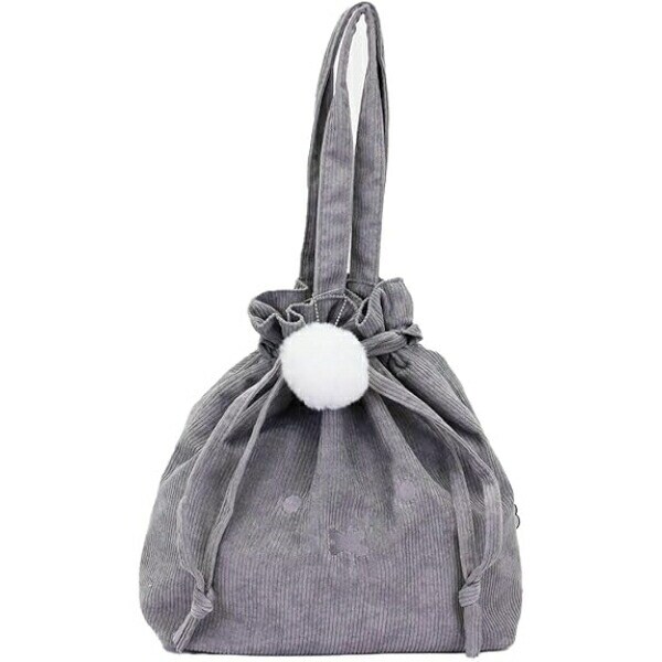 ミッフィー miffy コーデュロイ巾着トートバッグ (フェイスグレー)