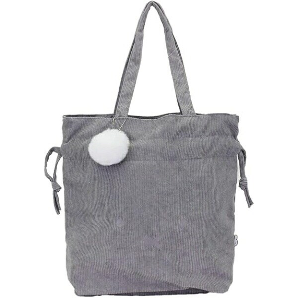 ミッフィー miffy コーデュロイ巾着トートバッグ (フェイスグレー)