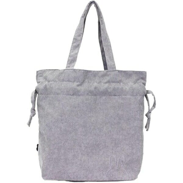 ミッフィー miffy コーデュロイ巾着トートバッグ (フェイスグレー)