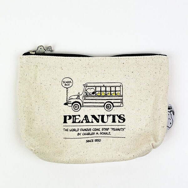 スヌーピー スクールバス 帆布ポーチ(M) SNOOPY