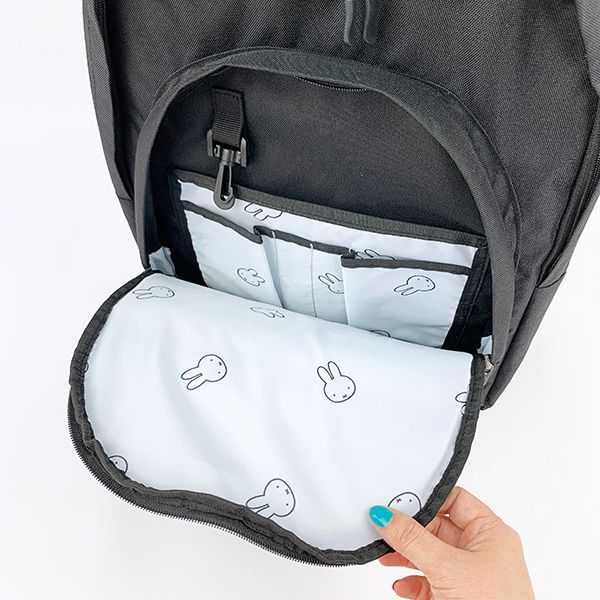 ミッフィー フェイス ブラック＆ホワイト バックパック 通学 旅行 バッグ リュック 学校