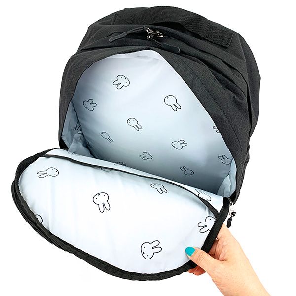 ミッフィー フェイス ブラック＆ホワイト バックパック 通学 旅行 バッグ リュック 学校