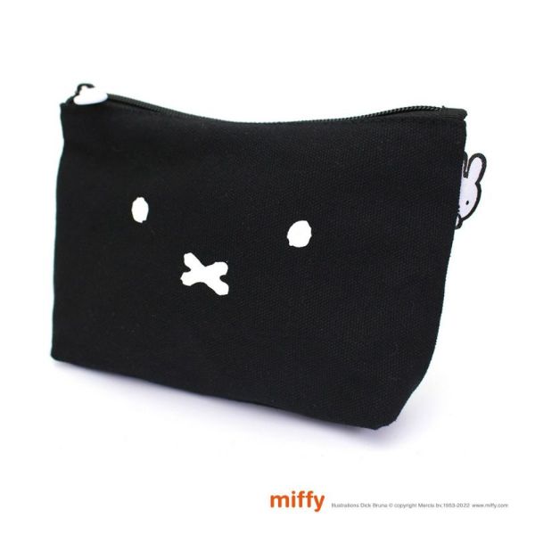 ミッフィー miffy 帆布ポーチ M フェイス 小物入れ ブラック