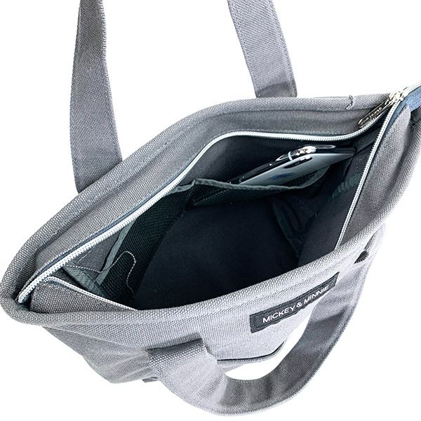 ミッキー ミニー ナチュラル ミニトート グレー M 帆布 バッグ ランチバッグ ランチ 学校 オフィス