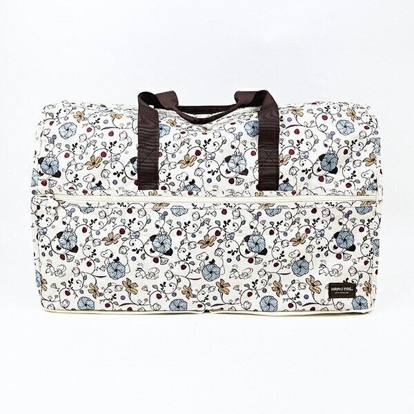 スヌーピー フラワーベージュ 折りたたみボストンバッグ(L) トラベル SNOOPY