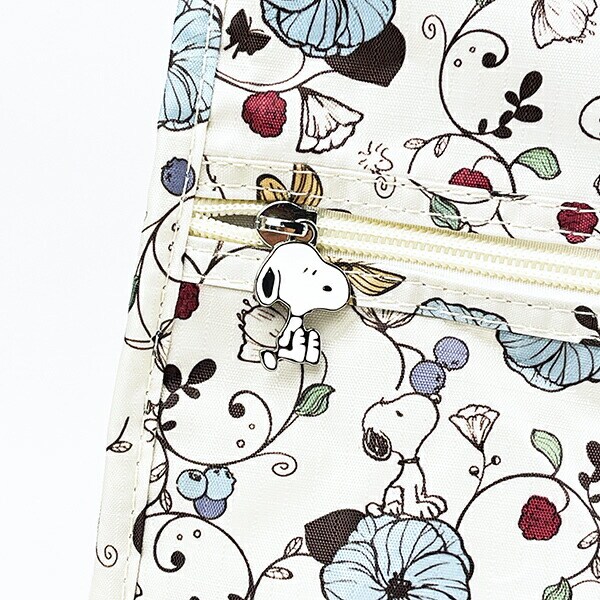 スヌーピー フラワーベージュ 折りたたみボストンバッグ(L) トラベル SNOOPY