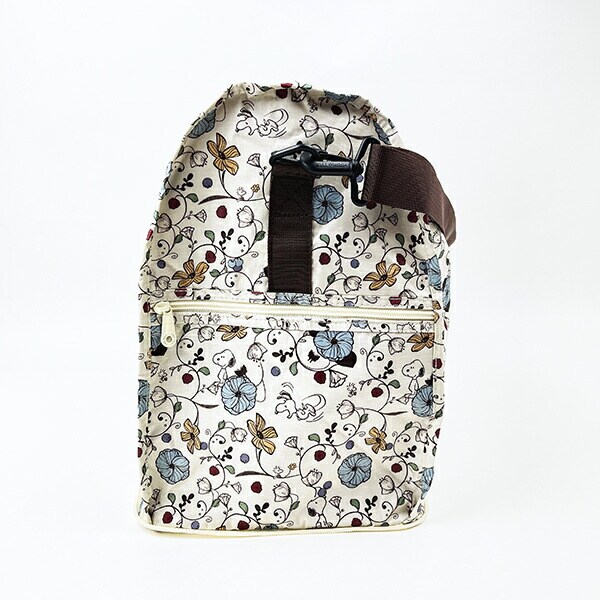 スヌーピー フラワーベージュ 折りたたみボストンバッグ(L) トラベル SNOOPY