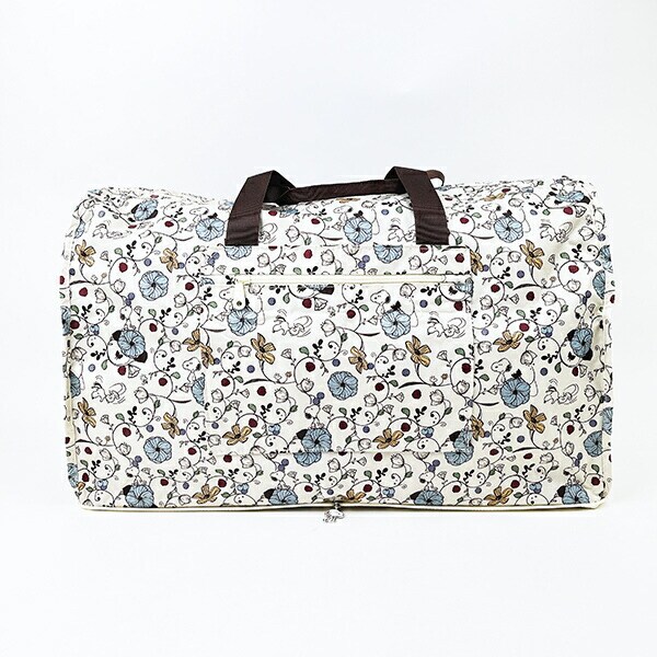 スヌーピー フラワーベージュ 折りたたみボストンバッグ(L) トラベル SNOOPY