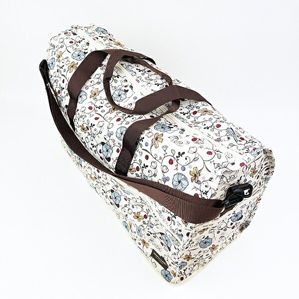 スヌーピー フラワーベージュ 折りたたみボストンバッグ(L) トラベル SNOOPY