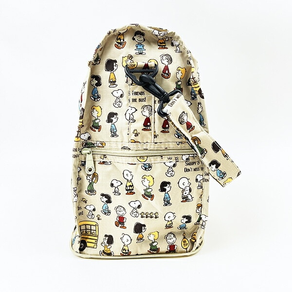 スヌーピー バスストップブラウン 折りたたみボストンバッグ(M) トラベル SNOOPY