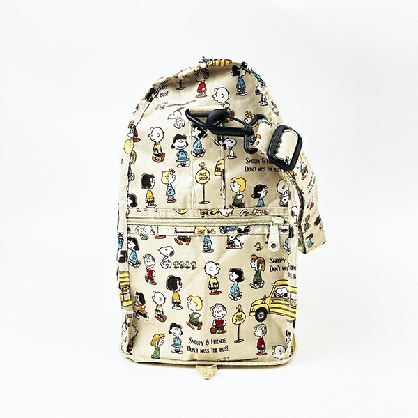 スヌーピー バスストップブラウン 折りたたみボストンバッグ(M) トラベル SNOOPY