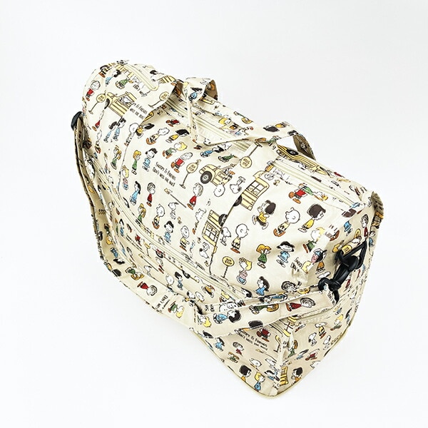 スヌーピー バスストップブラウン 折りたたみボストンバッグ(M) トラベル SNOOPY