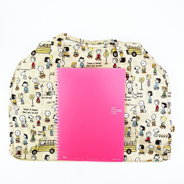 スヌーピー バスストップブラウン 折りたたみボストンバッグ(M) トラベル SNOOPY