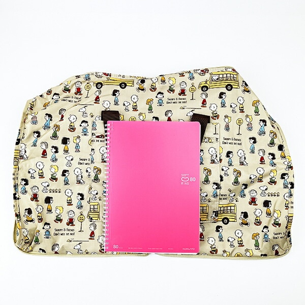 スヌーピー バスストップブラウン 折りたたみボストンバッグ(L) トラベル SNOOPY