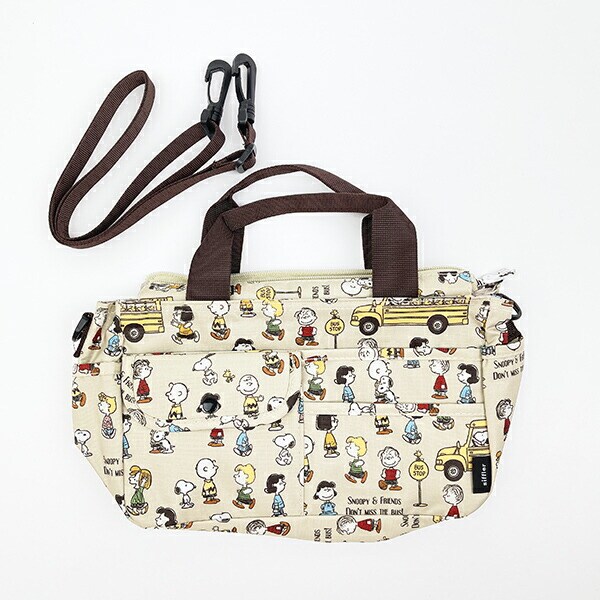スヌーピー バッグインバッグ バスストップブラウン SNOOPY