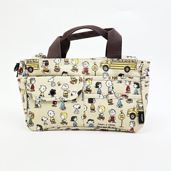 スヌーピー バッグインバッグ バスストップブラウン SNOOPY
