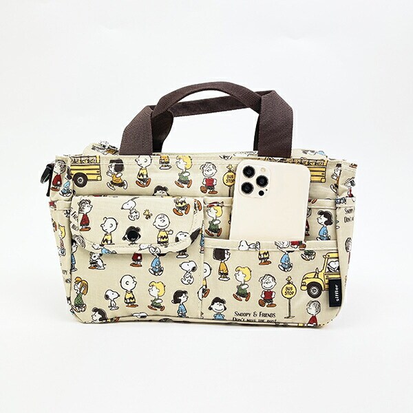 スヌーピー バッグインバッグ バスストップブラウン SNOOPY