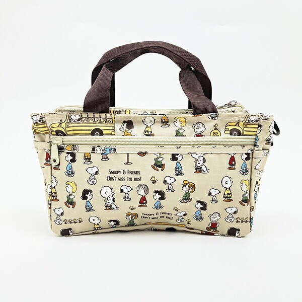 スヌーピー バッグインバッグ バスストップブラウン SNOOPY