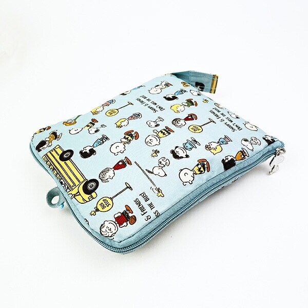 スヌーピー バスストップブルー 折りたたみボストンバッグ(M) トラベル SNOOPY