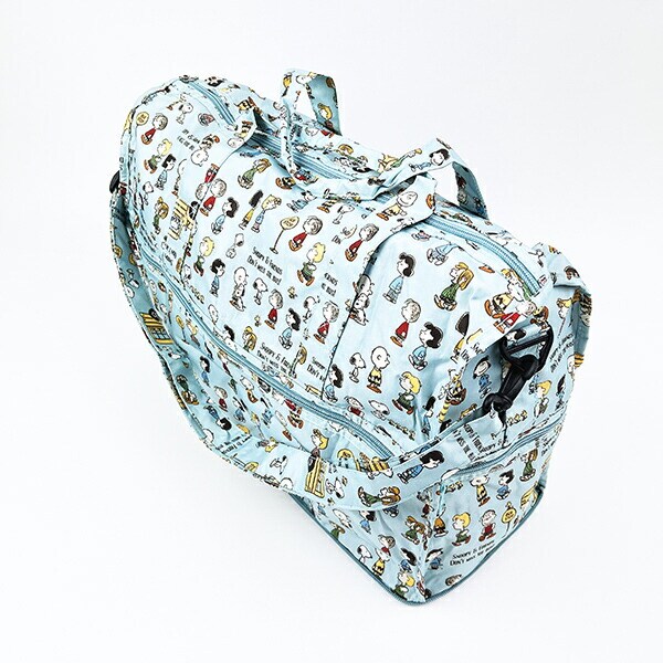 スヌーピー バスストップブルー 折りたたみボストンバッグ(M) トラベル SNOOPY