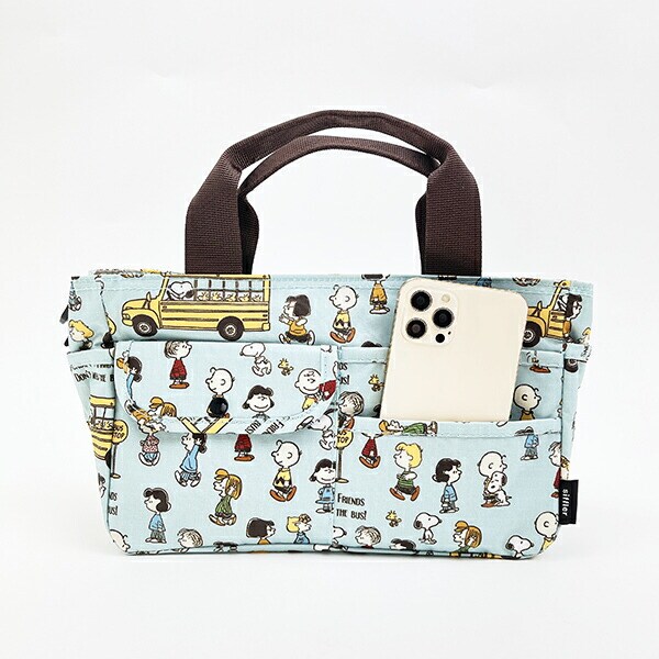 スヌーピー バッグインバッグ バスストップブルー SNOOPY