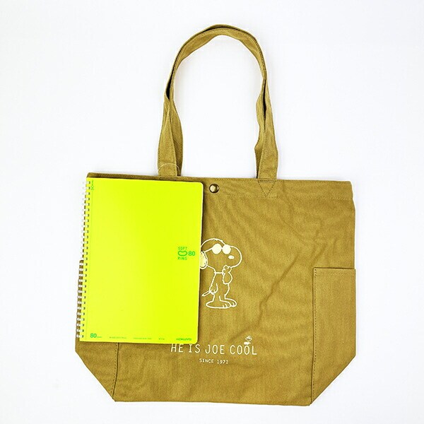 スヌーピー ジョークール 帆布トートバッグ ベージュ SNOOPY