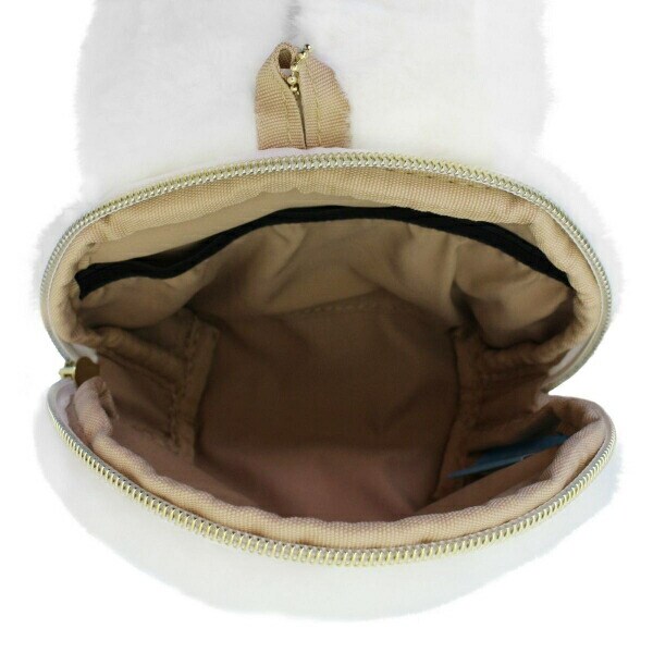 ミッフィー ファーフェイスダイカットポーチ ホワイト/ミルクティー 小物入れ