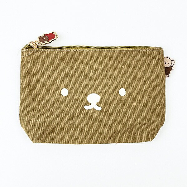ミッフィー miffy ボリス 帆布ポーチ(M) (フェイスブラウン)