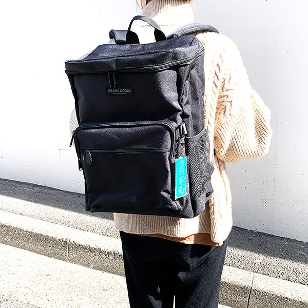オサムグッズ リュック スクエア グレーロゴ リュック バッグ 通学 旅行 学校