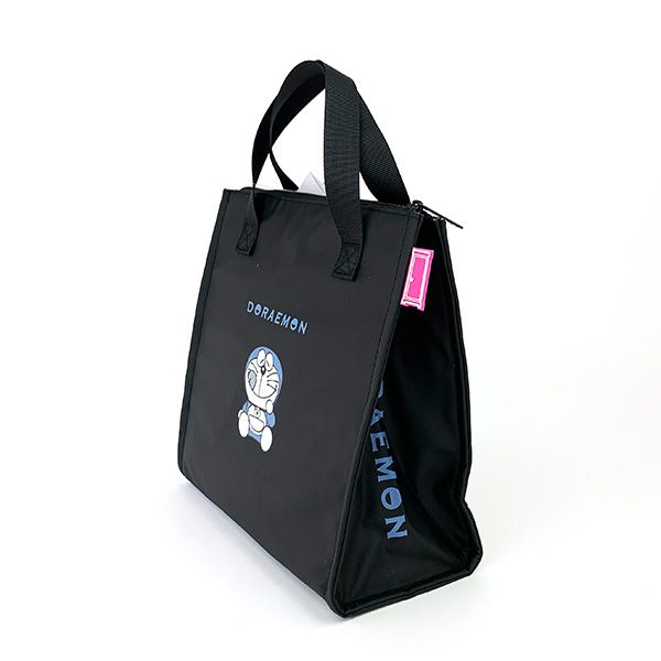 ドラえもん 保冷ランチバッグ  ブラック 大容量 スクエア型 約7リッター