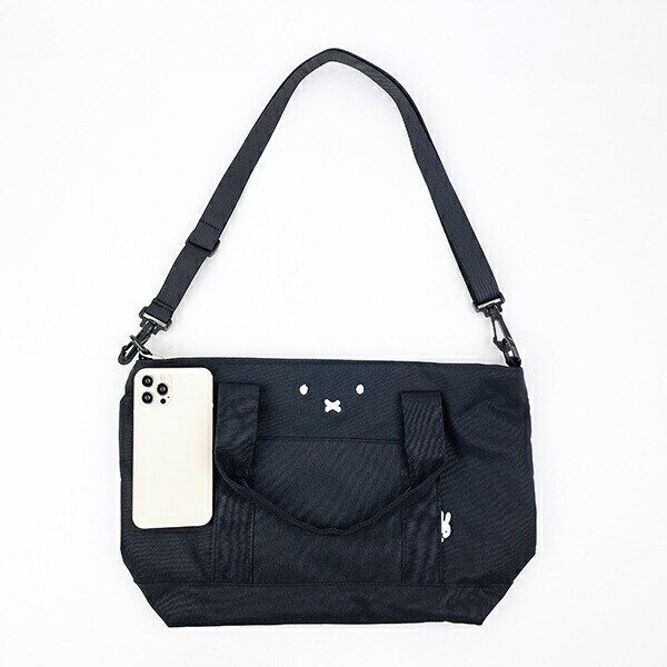 ミッフィー miffy 横型トートバッグ (フェイスブラック)