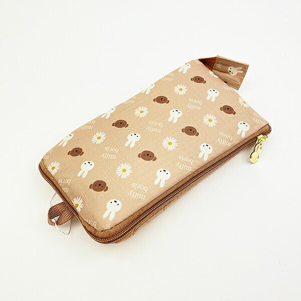 ミッフィー miffy ミッフィー＆ボリス 折りたたみトートバッグ フラワーベージュ トラベル