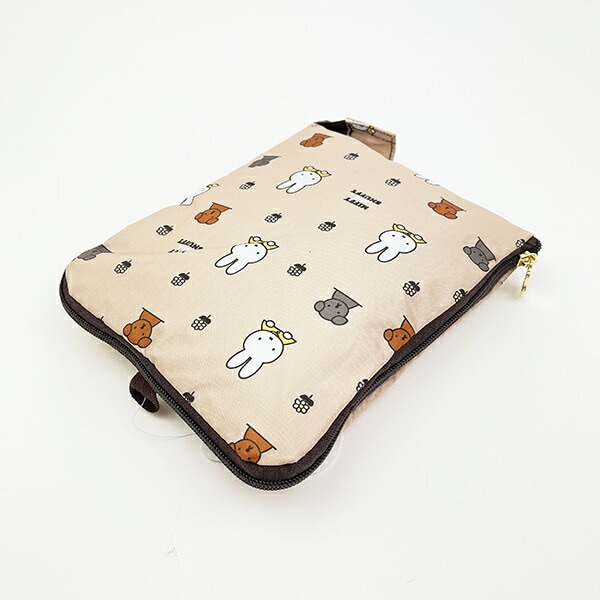 ミッフィー miffy ミッフィー＆スナッフィー 折りたたみボストンバッグ(M) ベージュ トラベル