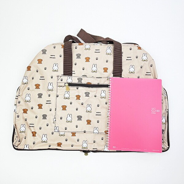 ミッフィー miffy ミッフィー＆スナッフィー 折りたたみボストンバッグ(L) ベージュ トラベル