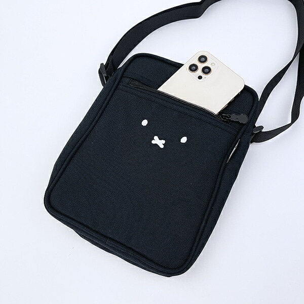 ミッフィー miffy フェイス 縦型ショルダーバッグ ブラック