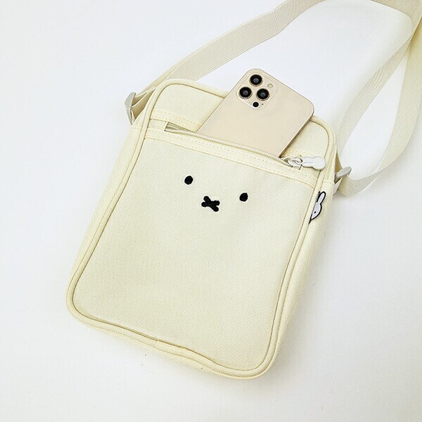 ミッフィー miffy フェイス 縦型ショルダーバッグ アイボリー