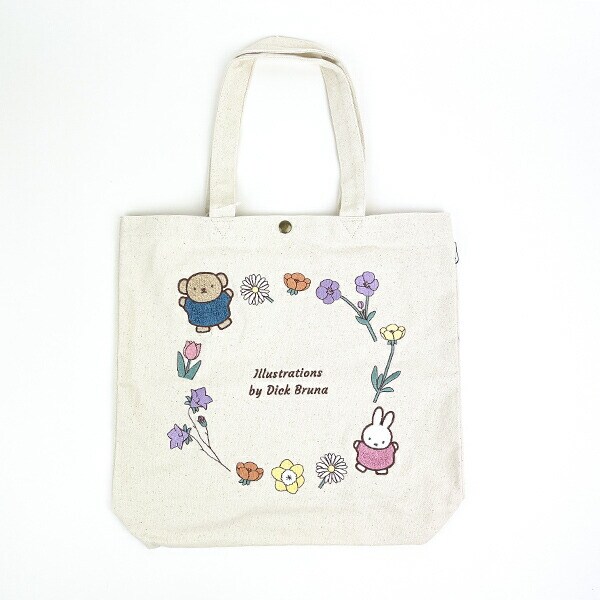 ミッフィー miffy ナチュラルフラワーシリーズ トートバッグ  ホワイト