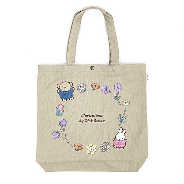 ミッフィー miffy ベージュフラワーシリーズ トートバッグ  ベージュ