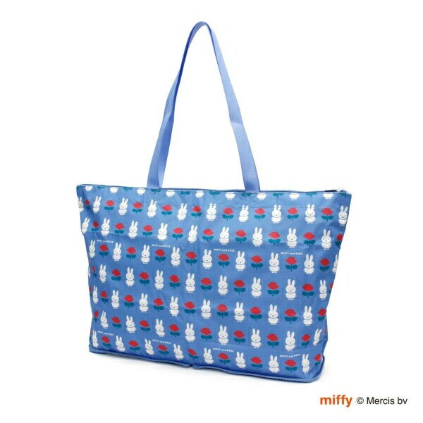 ミッフィー miffy 折りたたみトートバッグ ミッフィーアンドローズ ブルー バッグ